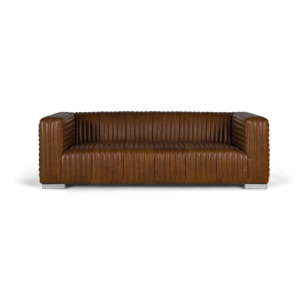 Sofá de Piel 220 Cm Estilo Contemporáneo Moderno