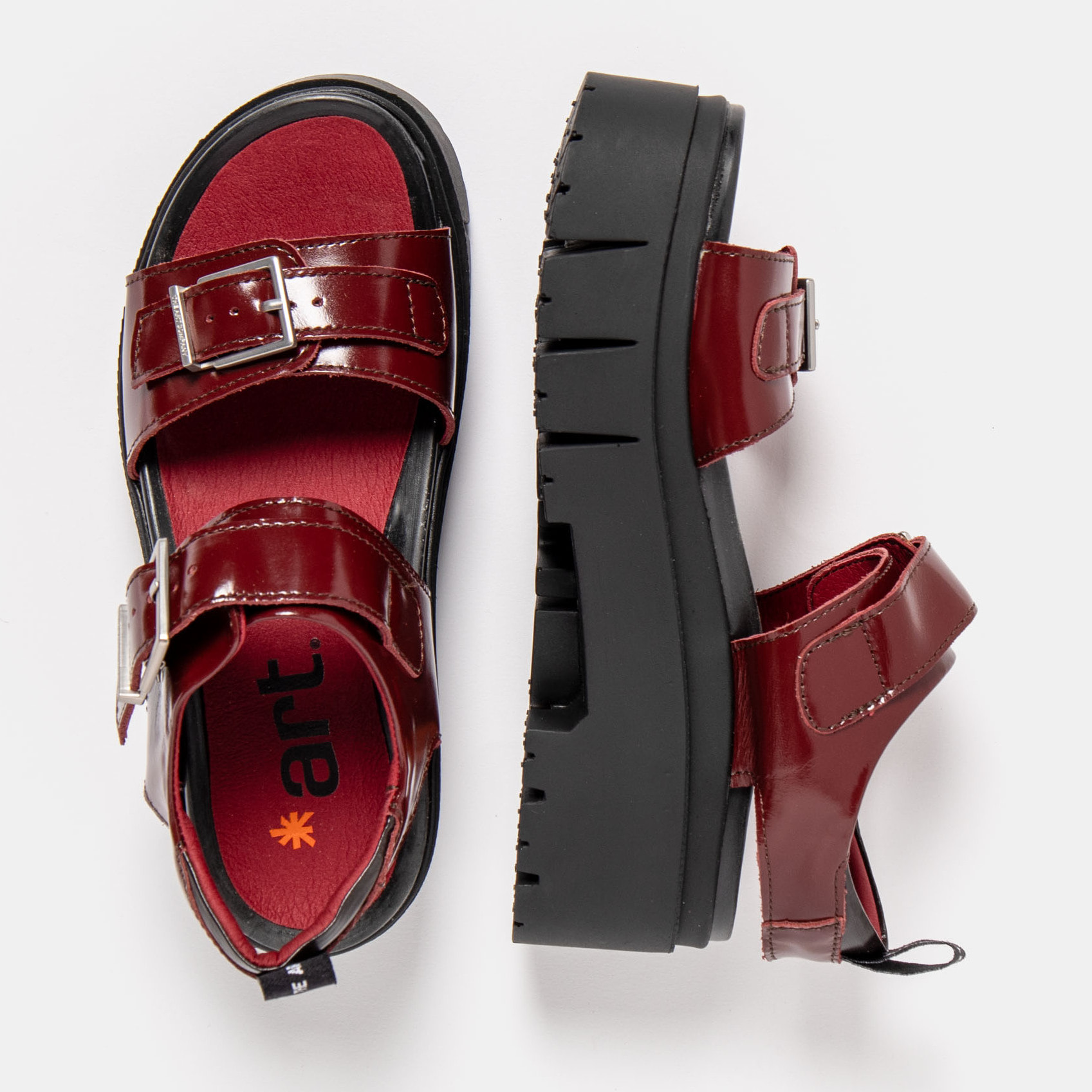 Sandalias 2041 NAPPA SHINNY BURDEOS / LEEDS color Burdeos