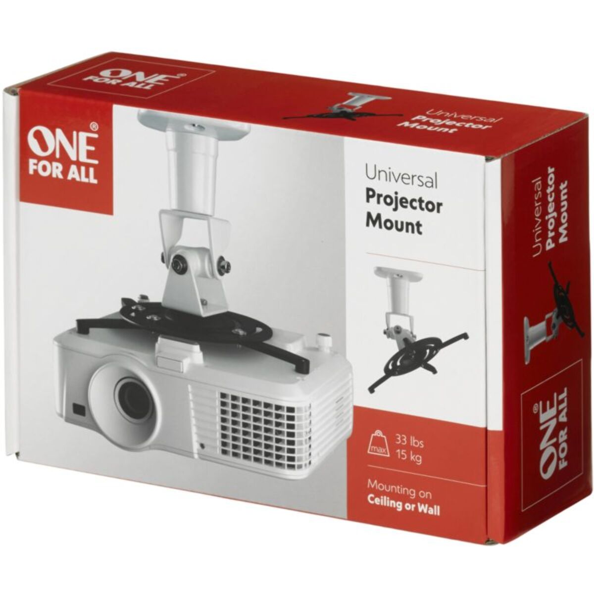 Support vidéoprojecteur ONE FOR ALL Plafond et mur WM5320