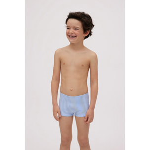 Costume boxer da bambino stampato a righe blu con texture