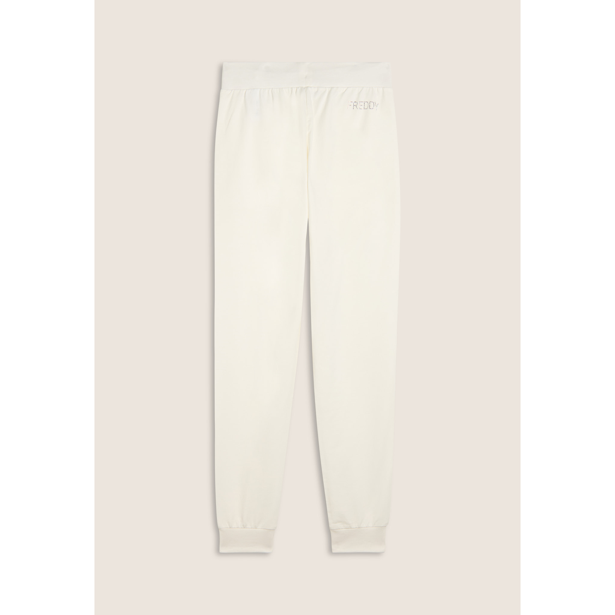 Pantaloni Sportivi con Polsini in Costina e Strass