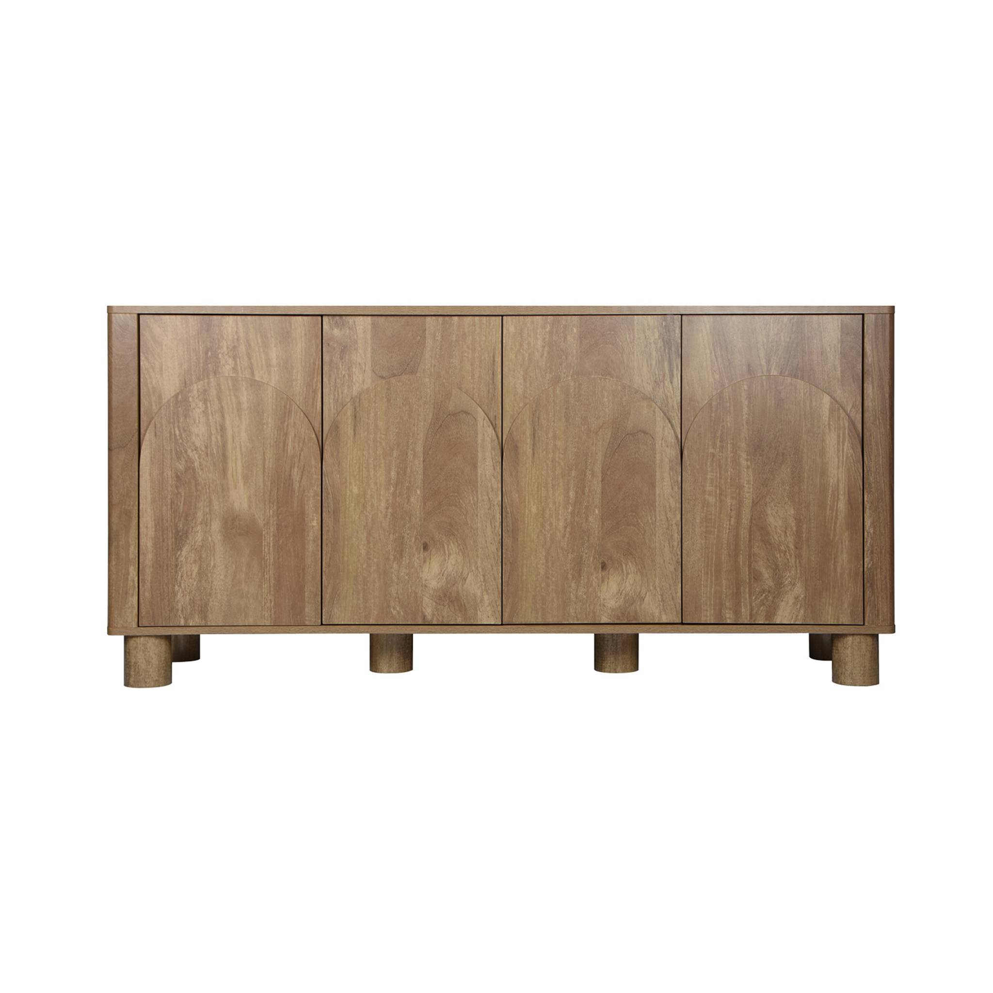 Buffet exotique bois MDF. buffet bas. 4 portes. 2 espaces de rangement et 2 tiroirs intérieurs. L 150 cm