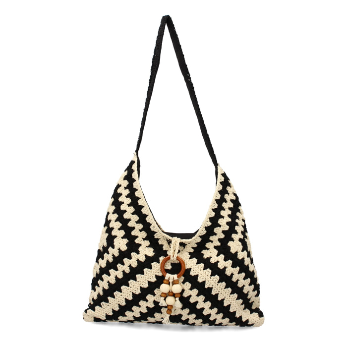 Bolso de hombro de mujer, diseño elegante y moderno con adorno en la parte delantera