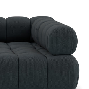 Ruby - canapé modulable d'angle droit 5 places en velours texturé - Noir