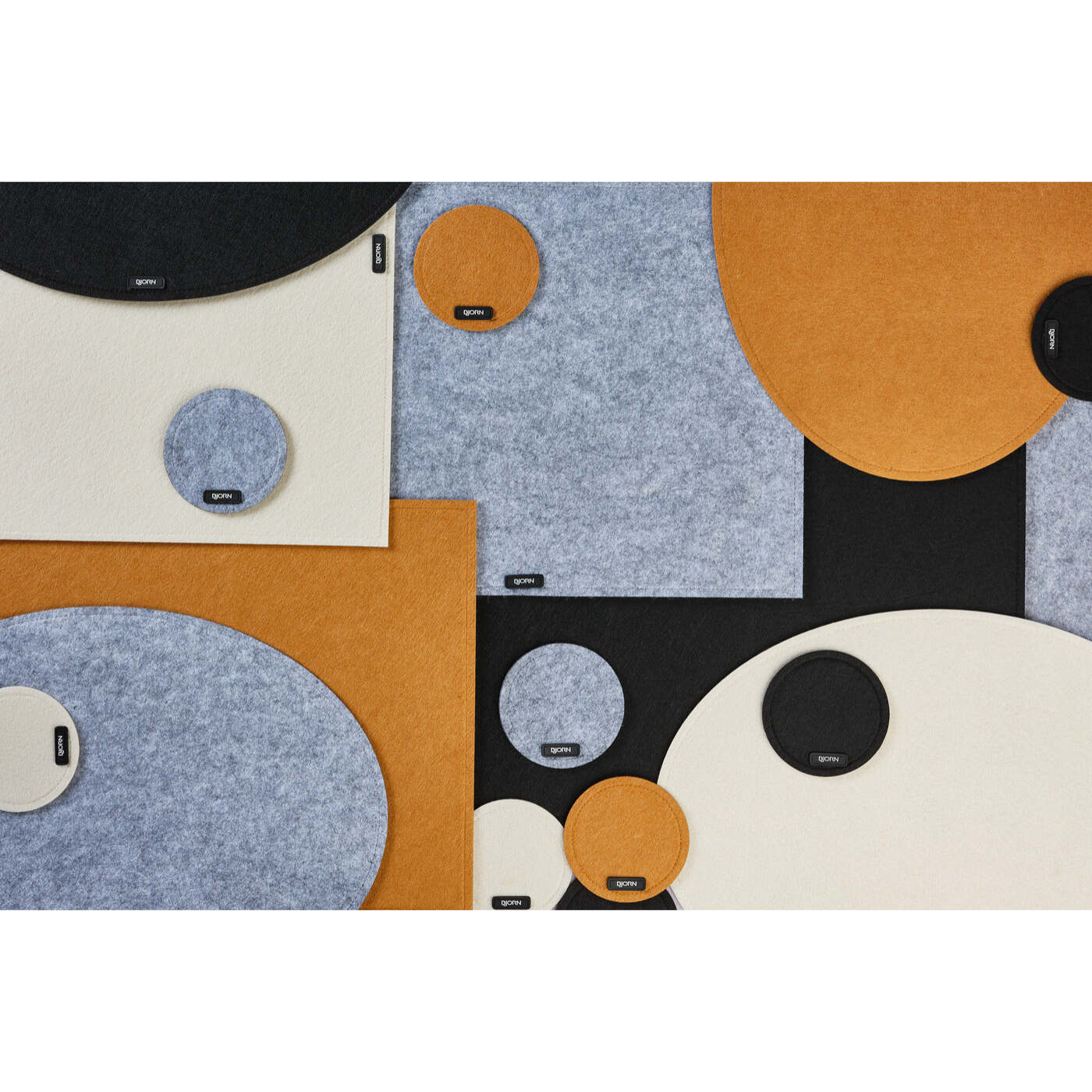Set de table rectangulaire - 6 pièces - Feutre recyclé marron