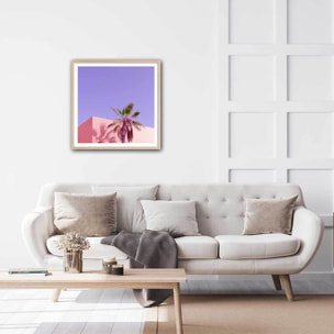 Affiche photo pink palma Affiche + cadre en bois - Chêne