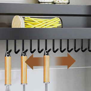 Rack de ordenación para colgar en acero negro 50x19,5x10cm