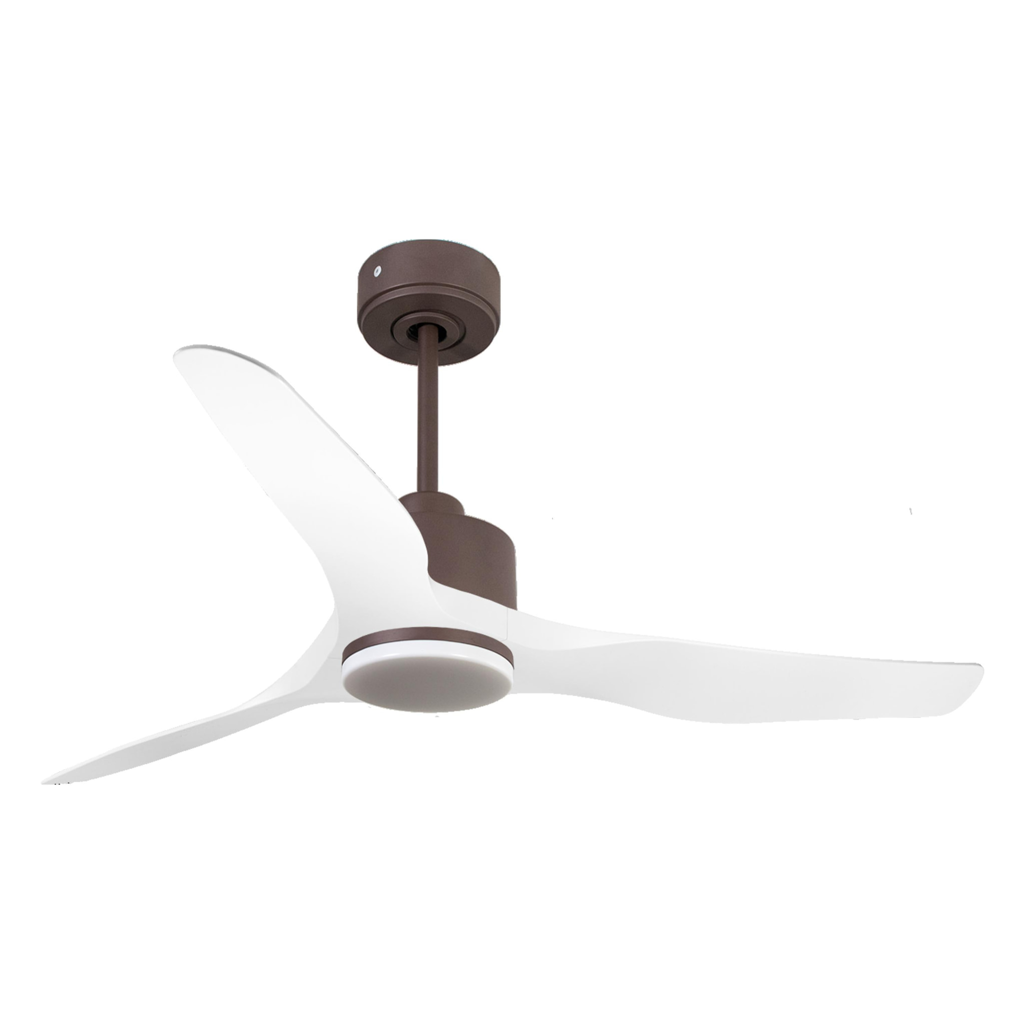 Ventilateur de plafond Réversible  Thermostat Dimmable Wifi Moteur à courant continu Toits en pente Télécommande Lumière à trois tons Adaptateur 2/3 Lames
