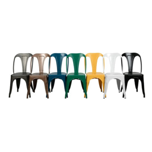 Lot de 2 chaises en métal blanc mat - Indus