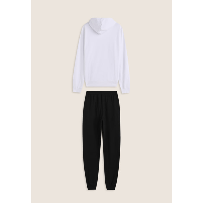 Tuta uomo in cotone con felpa cappuccio