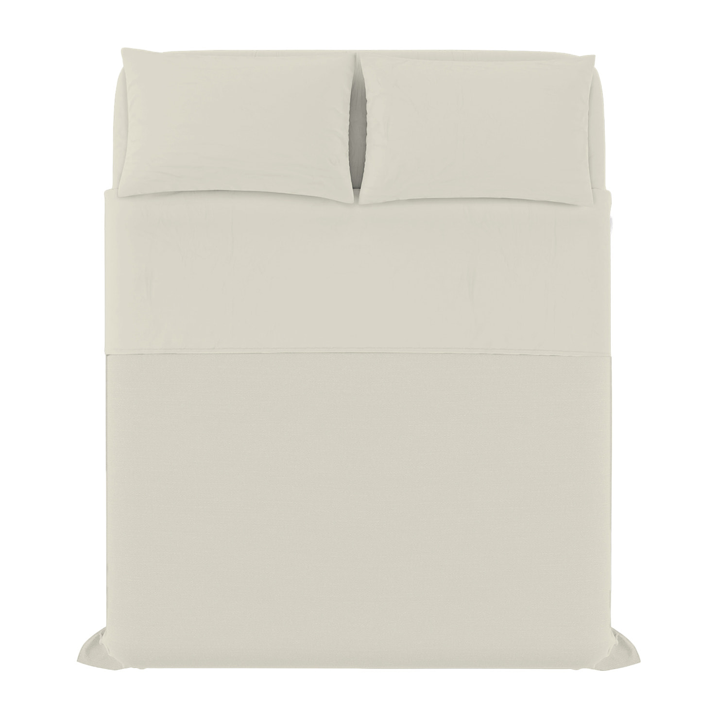 COMPLETO LETTO MAX COLOR, 100% Cotone, Made in Italy - PANNA