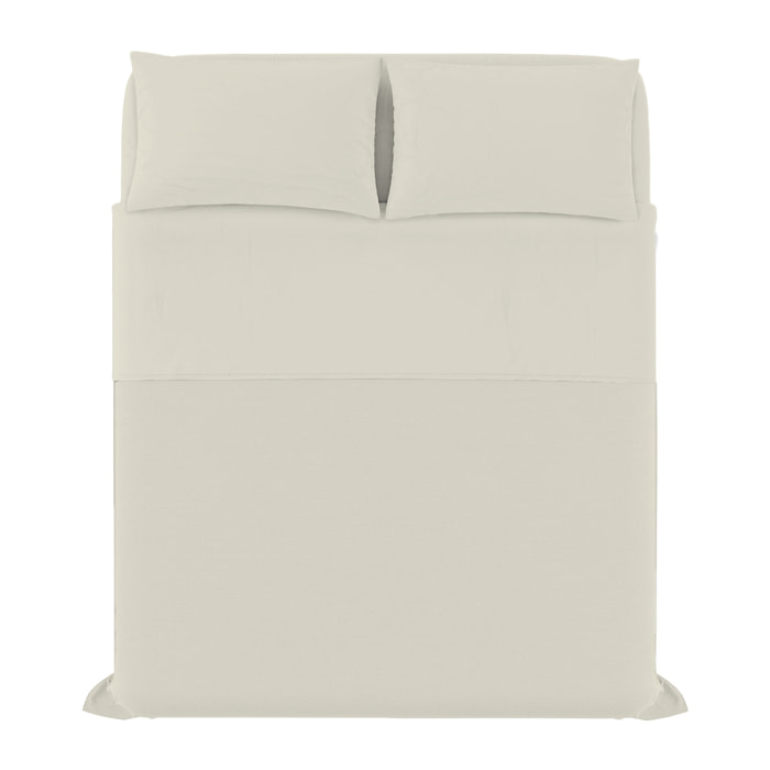 COMPLETO LETTO MAX COLOR, 100% Cotone, Made in Italy - PANNA
