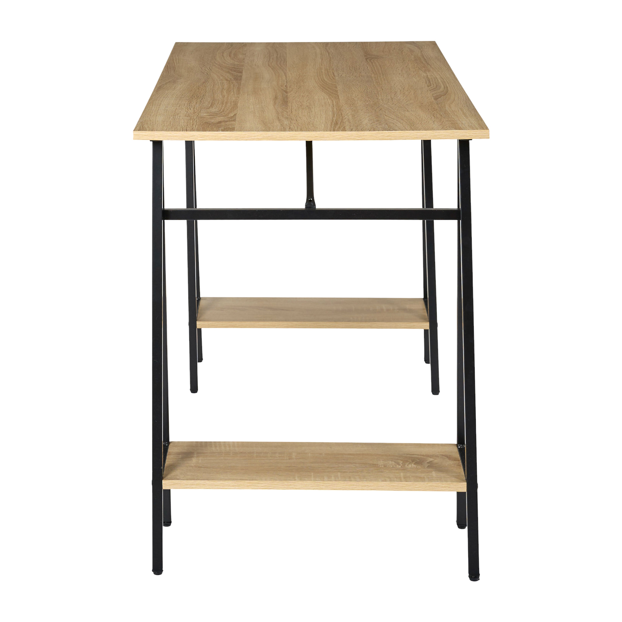 Bureau - HOME DECO FACTORY - Loka - Esthétique Moderne - Style Industriel - Marron et Noir