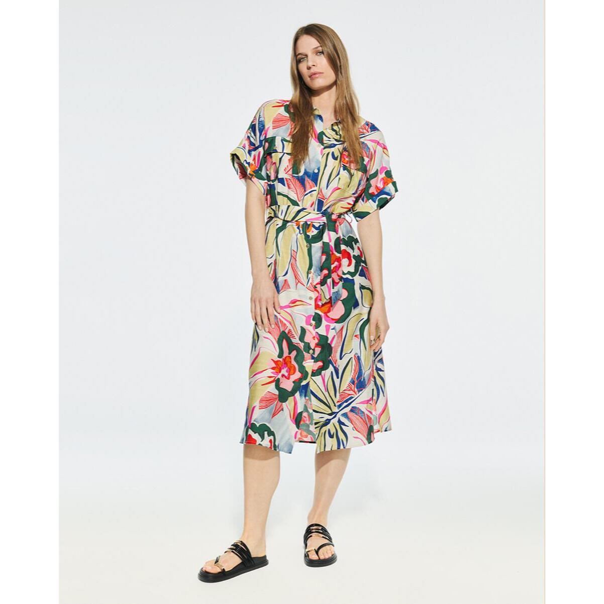 Vestito Camicia a Stampa Floreale