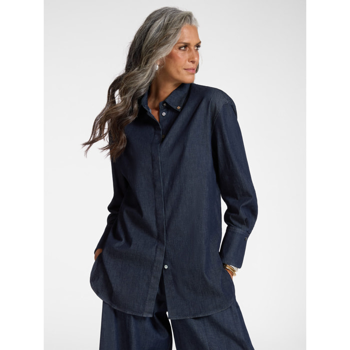 Elena Mirò - Camisa en chambray - Azul