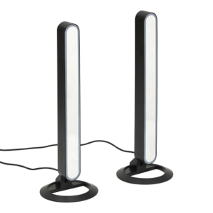 Lot de 2 barres lumineuses Maera H.30cm noir