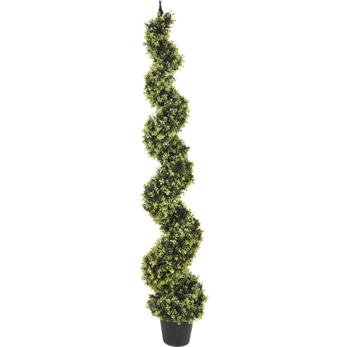 Bossolo Spirale Con Vaso. Altezza 180 Cm - Pezzi 1 - 35X180X35cm - Colore: Verde - Bianchi Dino - Piante Artificiali