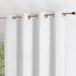 Rideau uni en suédine  - Effet daim et velours - Blanc