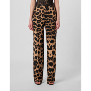 PHILIPP PLEIN Pantaloni dal taglio dritto LEOPARD