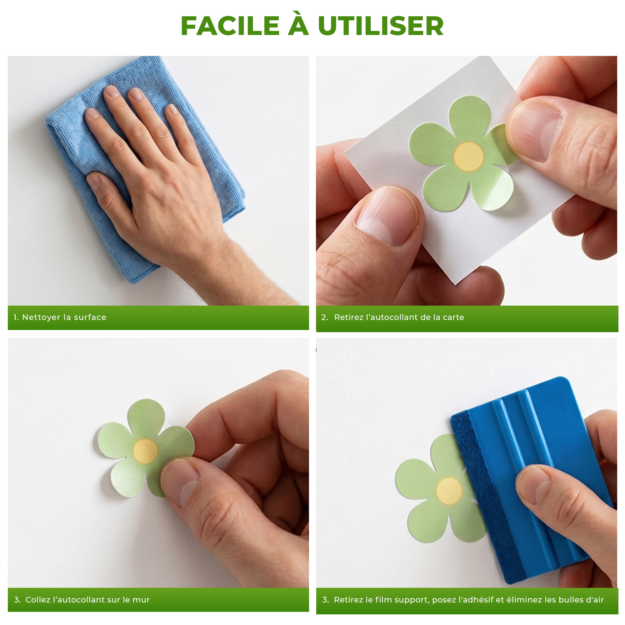 Stickers Muraux décoration adhésifs Mosaïque design multi couleurs