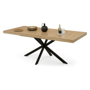 Table à manger extensible Spider 160-200cm bois noir avec rangement