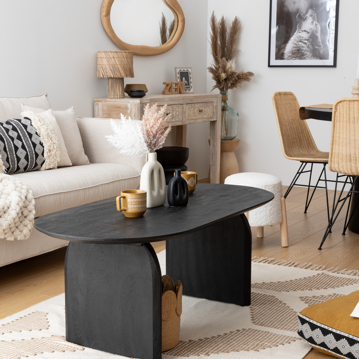 Table basse "Isana" 120x60cm noir