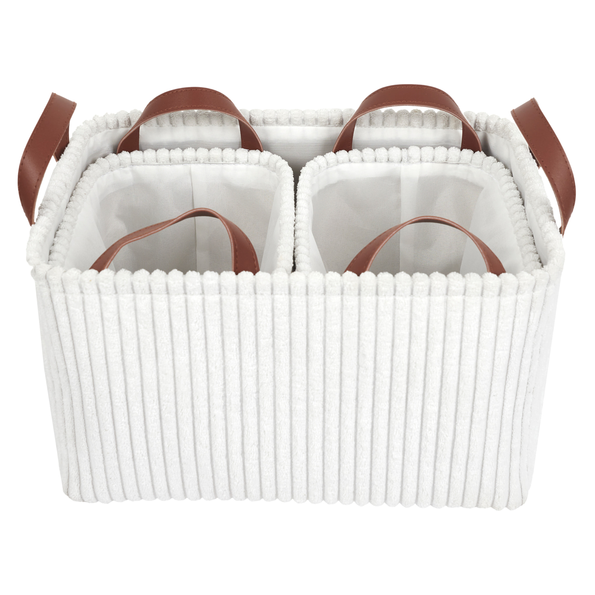 Panier Rangement Blanc X3 H20cm