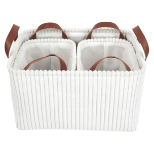 Panier Rangement Blanc X3 H20cm