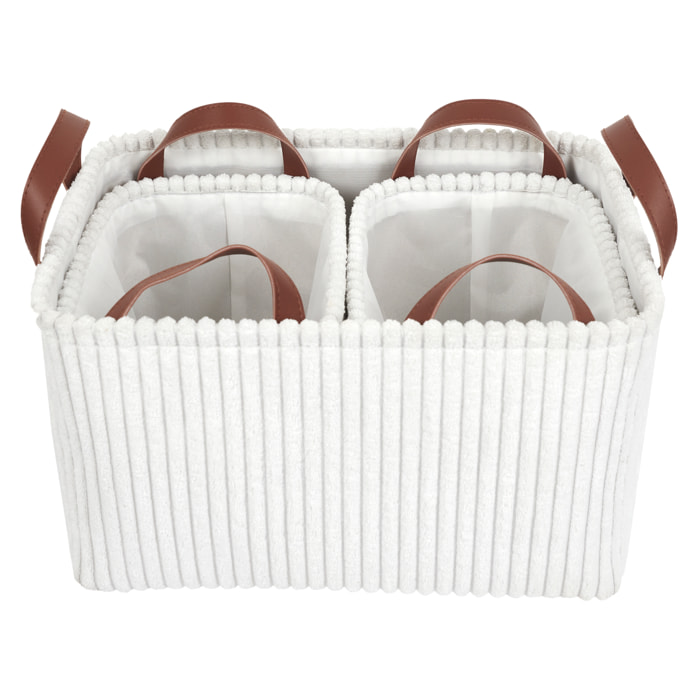 Panier Rangement Blanc X3 H20cm