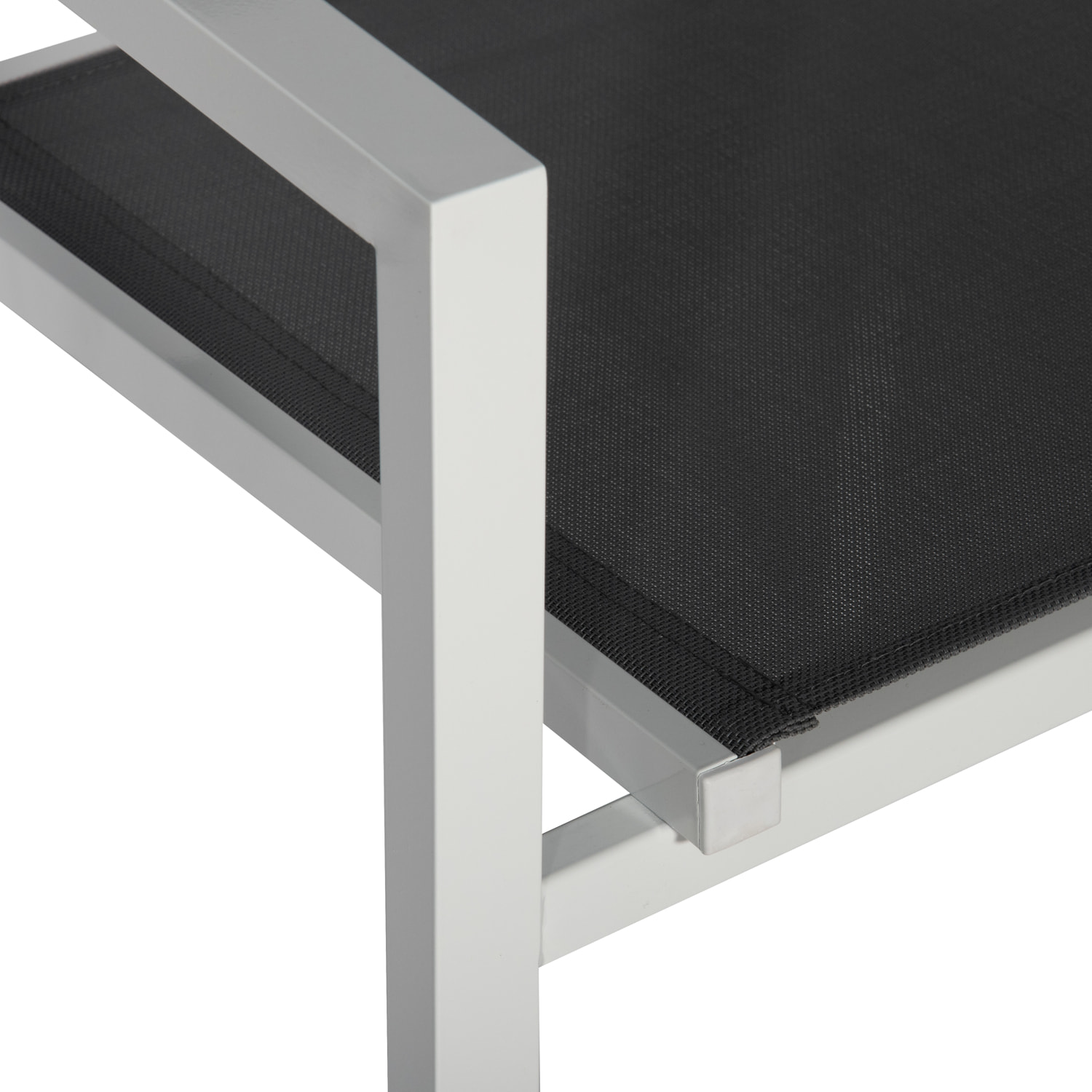 Lot de 4 chaises en aluminium blanc - textilène gris