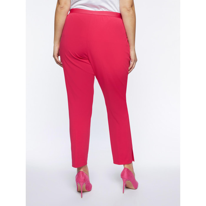 Fiorella Rubino - Pantaloni dritti con spacchi al fondo - Fucsia