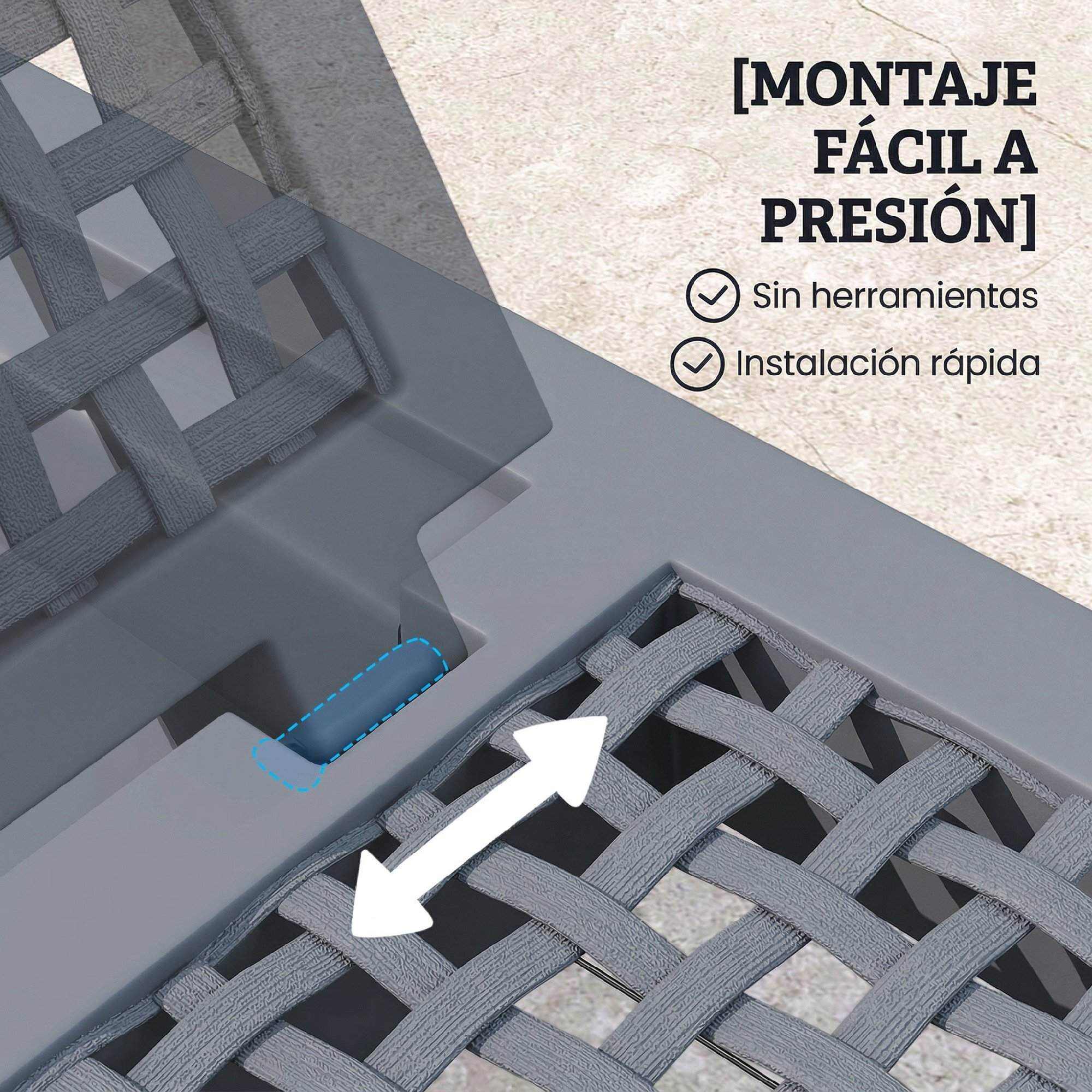 Tumbona Reclinable, Tumbona Jardín Exterior de PP con Respaldo Ajustable en 4 Niveles, Carga 120 kg, para Patio, Terraza, Balcón, Montaje Fácil, 191x55x35,5 cm, Gris Oscuro