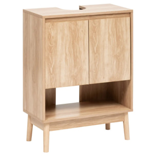Meuble sous-lavabo Abana 2 portes bois clair