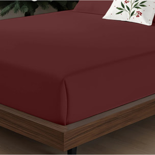 Parure de lit 100% coton Bordeaux Uni