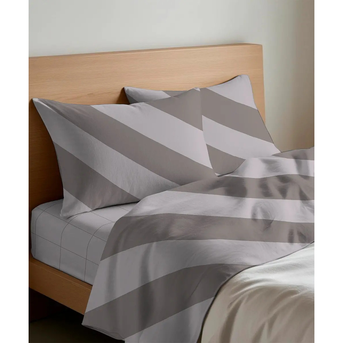 Lenzuolo superiore ELITE BEIGE 100% Cotone e Made in Italy a righe moderno