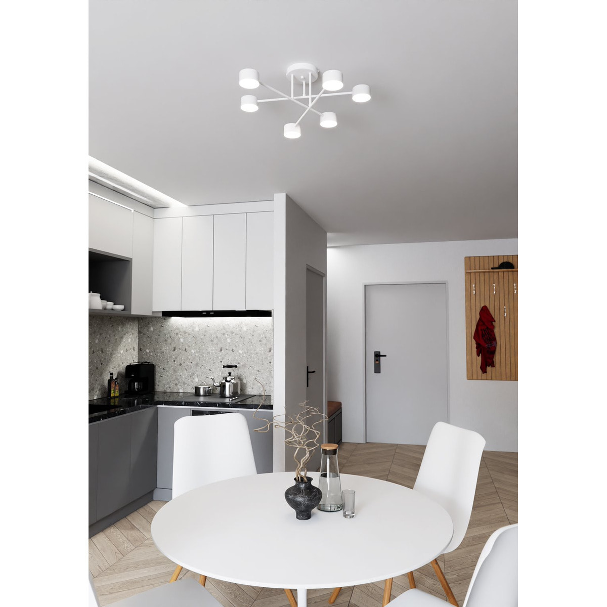 Lampada a sospensione HALO in acciaio verniciato bianco