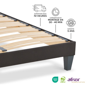 Sommier en Kit 2 places | Gris anthracite