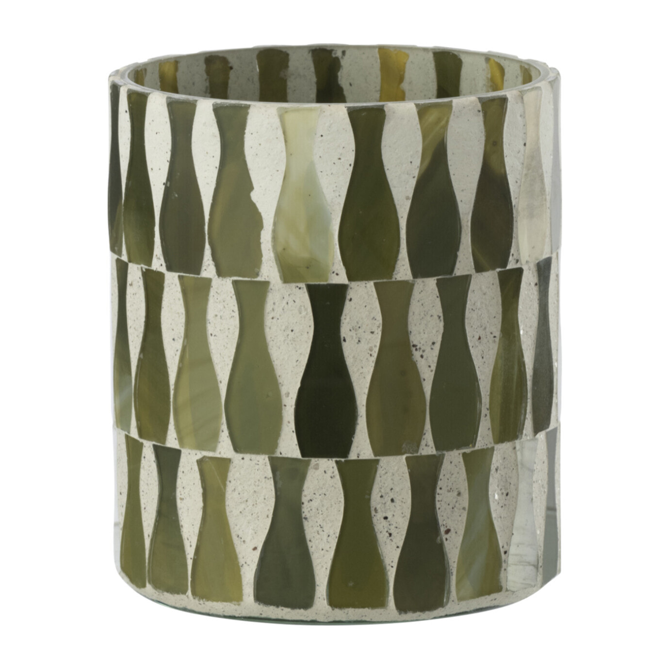J-Line Chandelier - verre - vert olive/blanc - medium