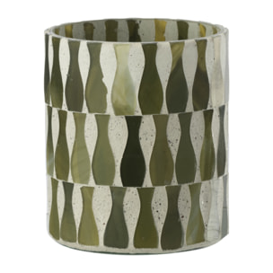 J-Line Chandelier - verre - vert olive/blanc - medium