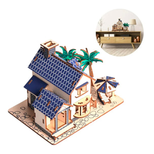 Puzzle 3D in legno. Casa sulla spiaggia. 88 pezzi.