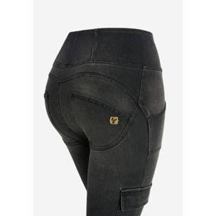 Jeans push up WR.UP® stile cargo vita alta e lunghezza 7/8