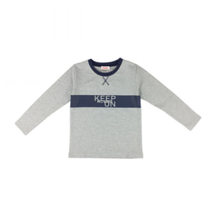 TSHIRT BICOLORE GRIGIO BLU KEEP ON
