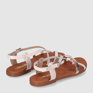 Sandalias de Piel - Hielo - Tacón: Bajo