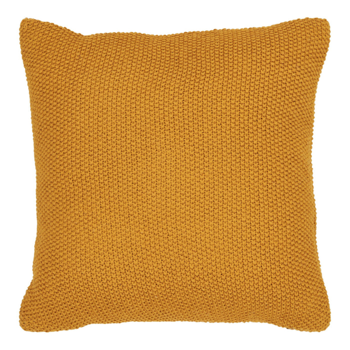 Cuscino Santos in cotone riciclato color ocra 45×45 cm
