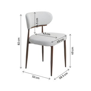 Lot de 2 chaises de salle à manger imitation bois "Elora" - Gris clair