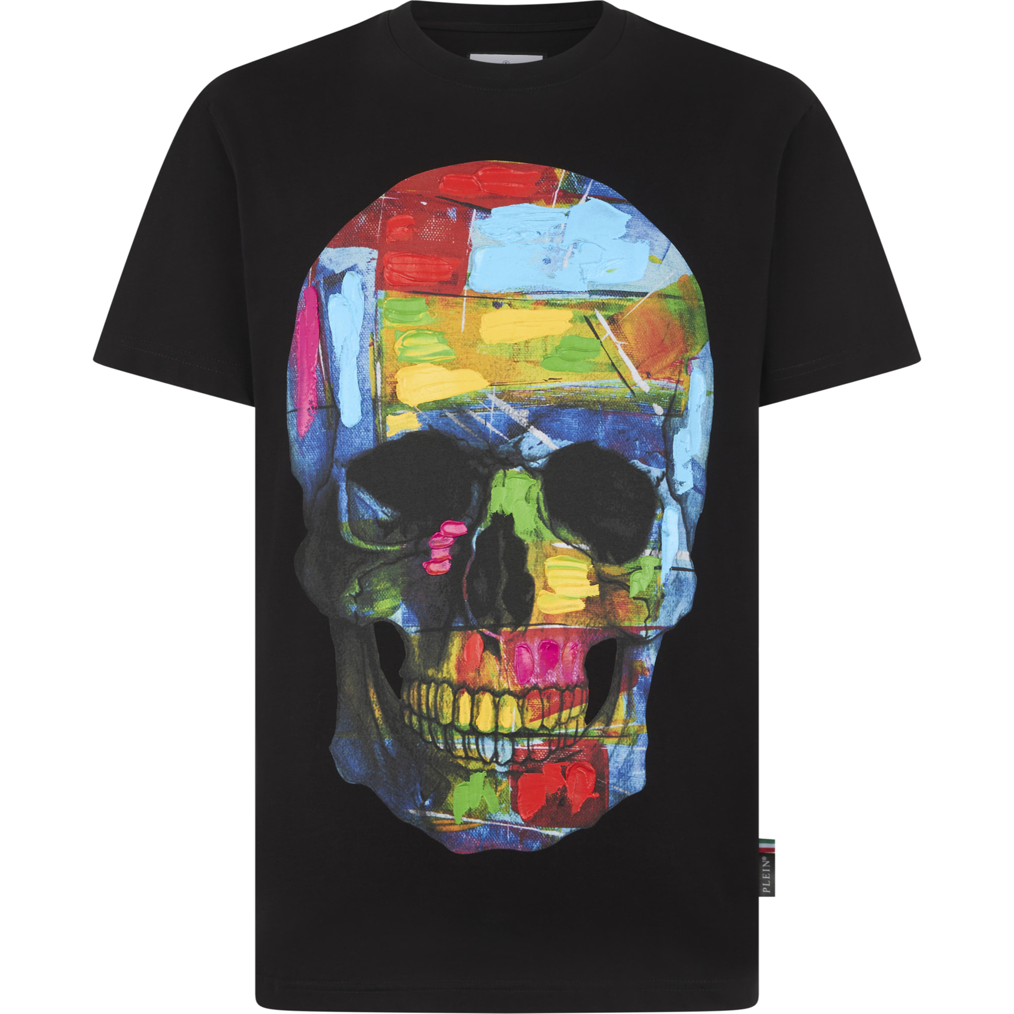 PHILIPP PLEIN Round Neck T-Shirt Painted Skull