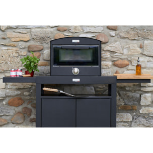 DESSERTE MEUBLE 80 AVEC TABLETTE NOIRE - LE MARQUIER