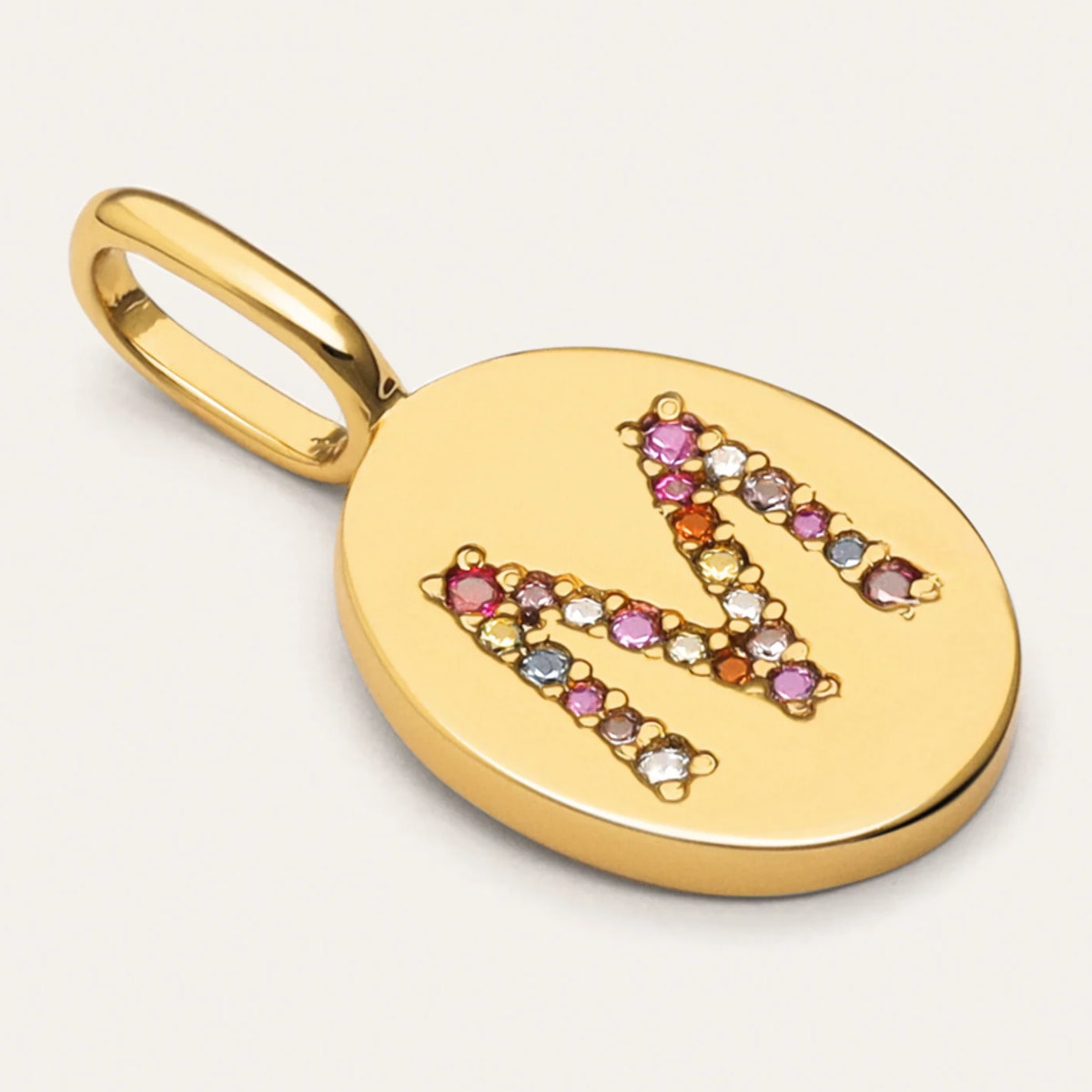 Charm Personalizado Signet Letter Colors Placcato Oro