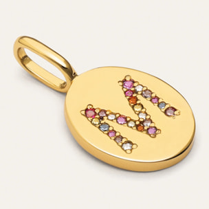 Charm Personalizado Signet Letter Colors Placcato Oro