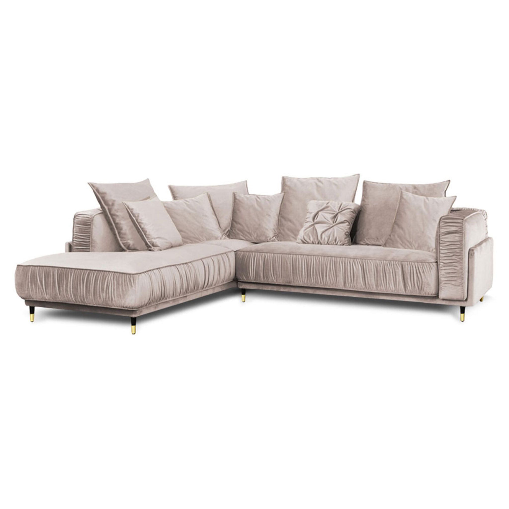 Canapé Velours Angle gauche Fiorenzo - 4 Places